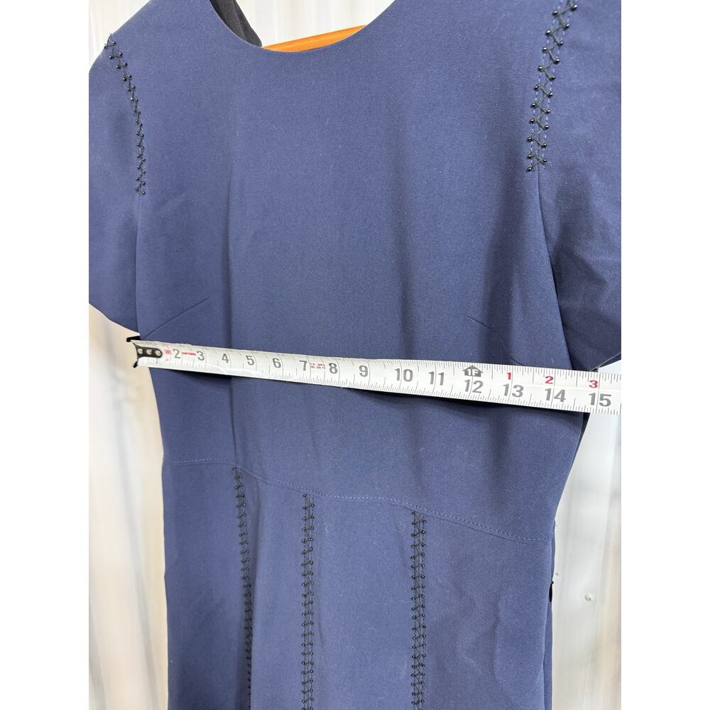 Kobi Halperin Cheyenne Jewel Neck A-Line Short Sleeve Dress Navy Blue Small - Picture 6 of 6